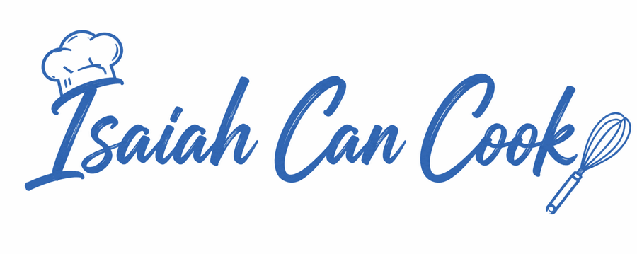 Isaiah Can Cook — hand-drawn logo with a chef hat and whisk